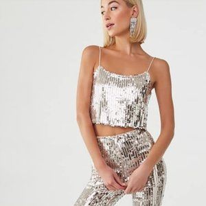 NWT Sequin cami crop top Forever 21